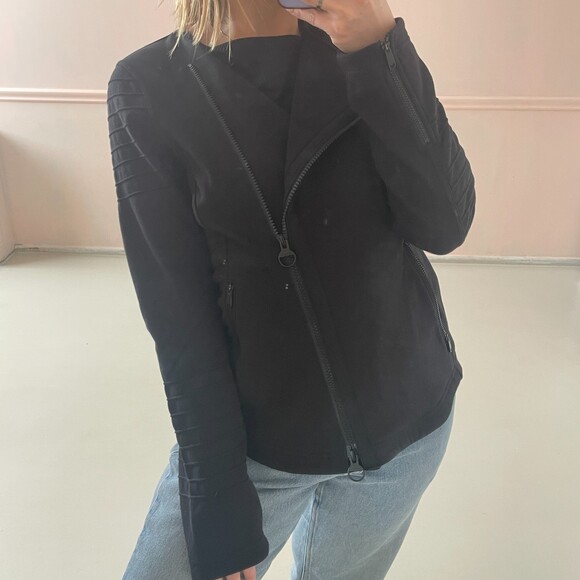 Athleta Full Zip Moto Jacket Black Small - Picture 4 of 11